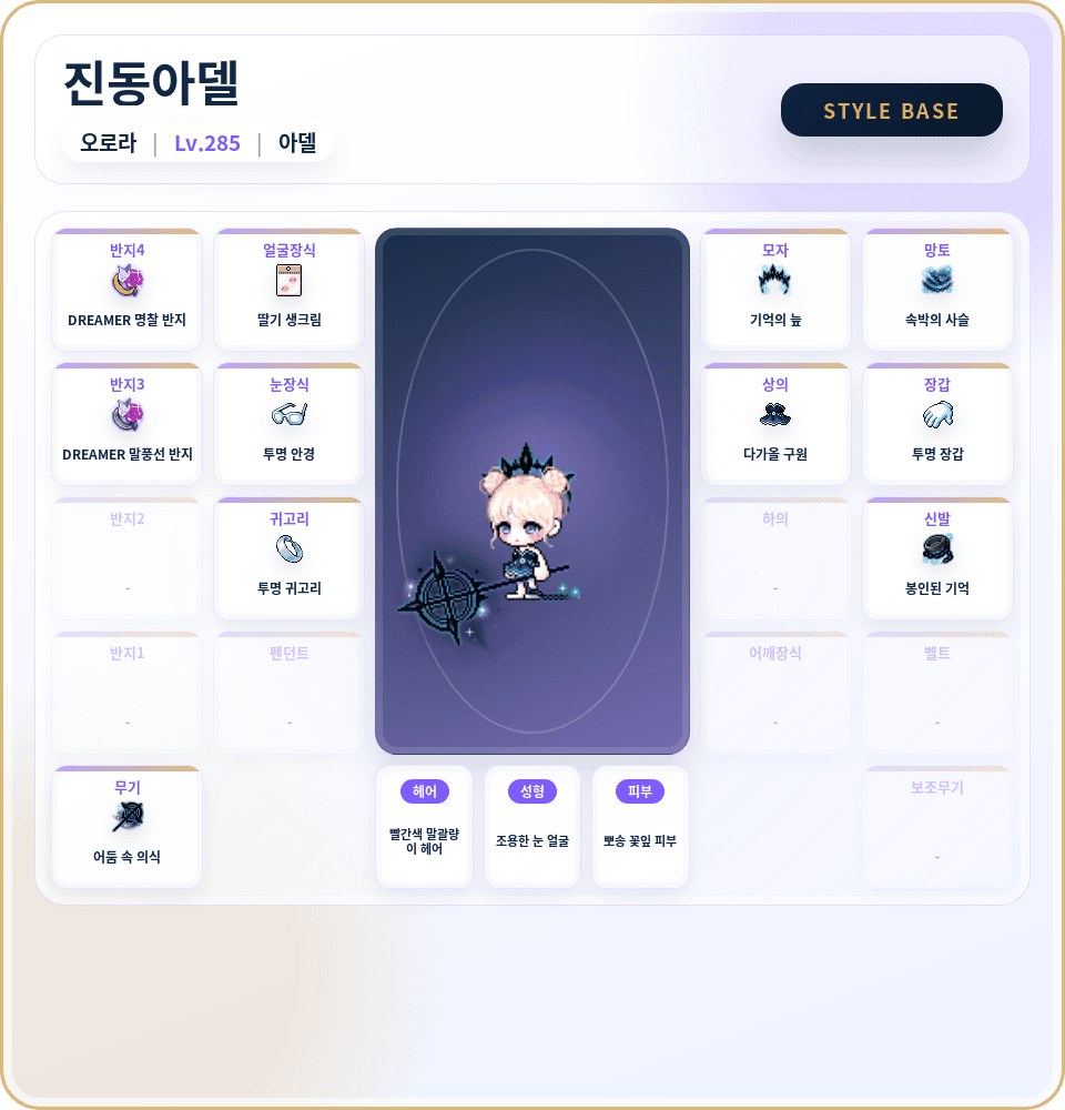 코디 조회 카드 예시
